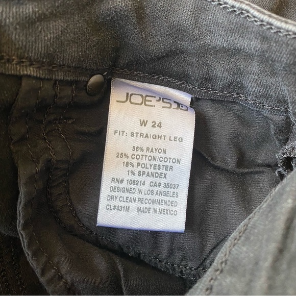 Joe’s Jeans Black Straight Leg Size 24 - Picture 6 of 7